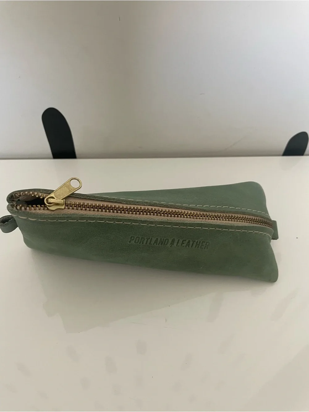 Portland Leather Sage Green Leather Zip Pouch Coin Purse